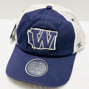 Zephyr Washington Huskies State Logo Trucker‎ Hat Cap Adjustable Purple NCAA